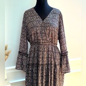 DownEast Floral Maxi Dress Size L NWT